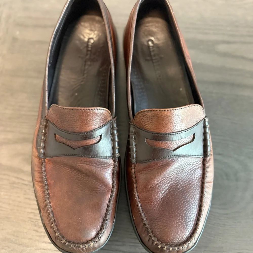 Cole Haan Country Mens Shoes Brown Dress Leather‎ Moc Toe Loafers Sz 11 1/2